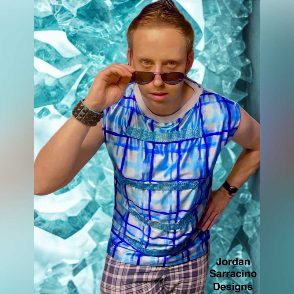 Jordan Sarracino Designs Blue Striped Vest